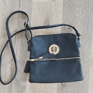 Black Crossbody Purse Tassel Zipper Pocket Shoulder Bag